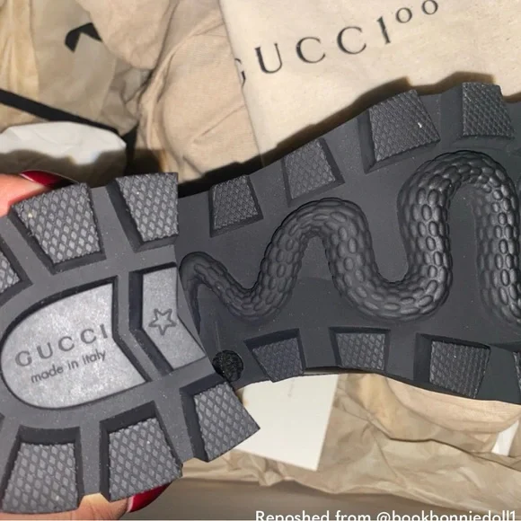 Gucci Women's Black Lace-Up Boots - Picture 5 of 5